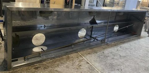 Φούσκα Τοίχου Τετράγωνη Inox 3 Οπών Φ30Cm Με Φίλτρα & Φωτισμό Μεταχειρισμένη